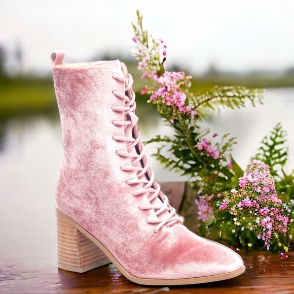 crown & ivy Shoes - NWT Velvet Grandma Boots